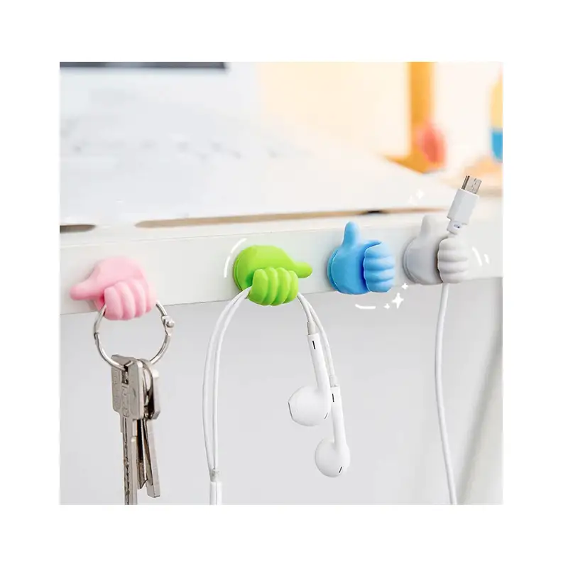 Multifunctional Clip Handy Holder Towel Key Thumb Hooks Multicolor (Pack Of 10)