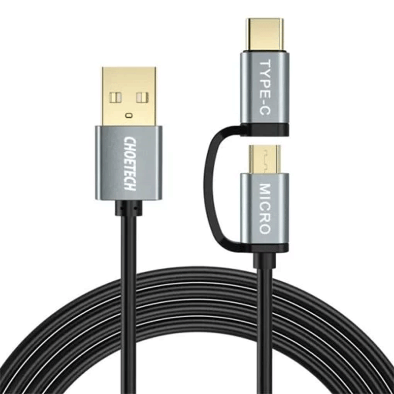 Choetech 2-in-1 Micro-USB & USB-C to USB-A Cable