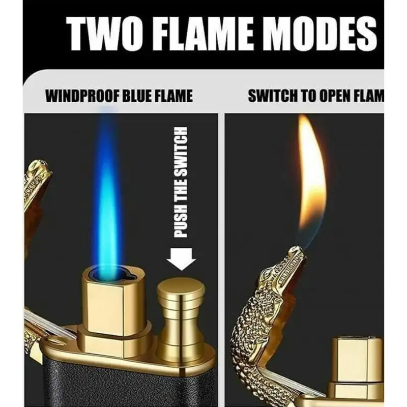 Magic dual flame dragon lighter