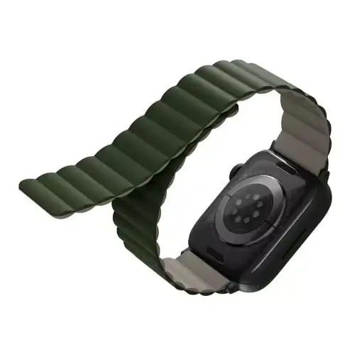 Uniq Revix Reversible Magnetic Apple Watch Strap Series 1-8 SE/SE2 49/45/44/42MM – Pine (Green/Taupe)