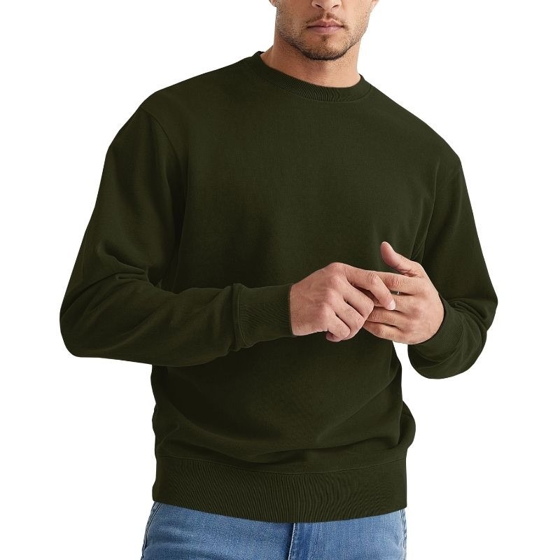 Aesthetic Gen Basic Olive Green Sweatshirt
