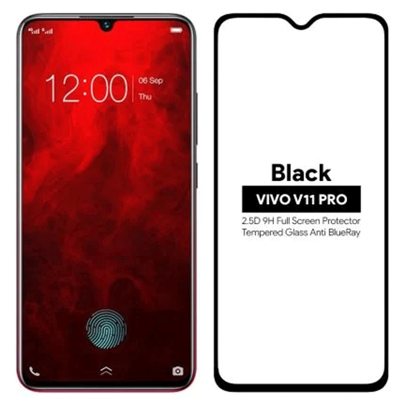Mofi Vivo V11 Pro 2.5D 9H Full Screen Protectors Tempered Glass Anti BlueRay Black