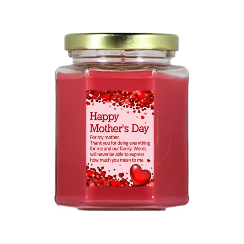 Aroma Flick Mother's Day Special Scented Candle in Beautiful Hexagon Jar with Gold Lid by AROMAFLICK
