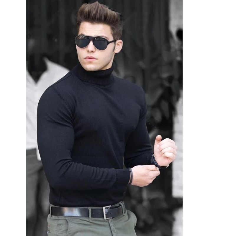 Aesthetic Gen Basic Black High Neck