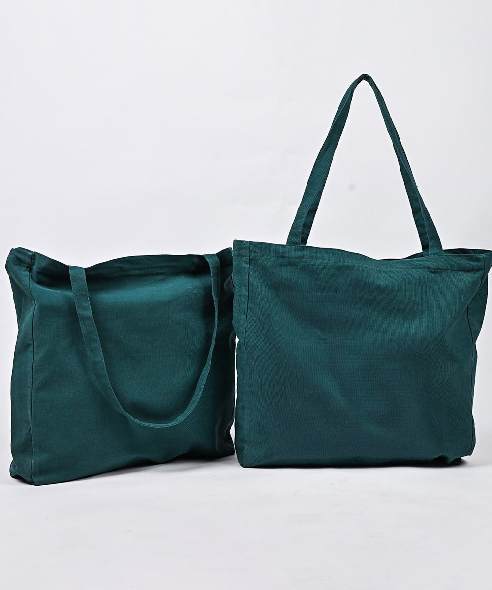 Weave Wardrobe Green Basic Tote Bag