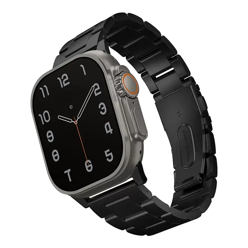 Uniq Osta Apple Watch Ultra Steel Link Strap with self-adjustable links fits 49/45/44/42mm – Midnight Black