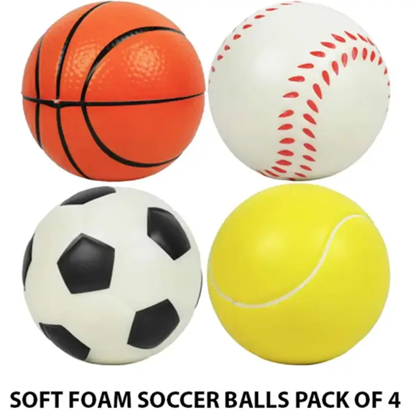 Soft Foam Soccer Sport Balls Pack Of 4 Different Sport Balls