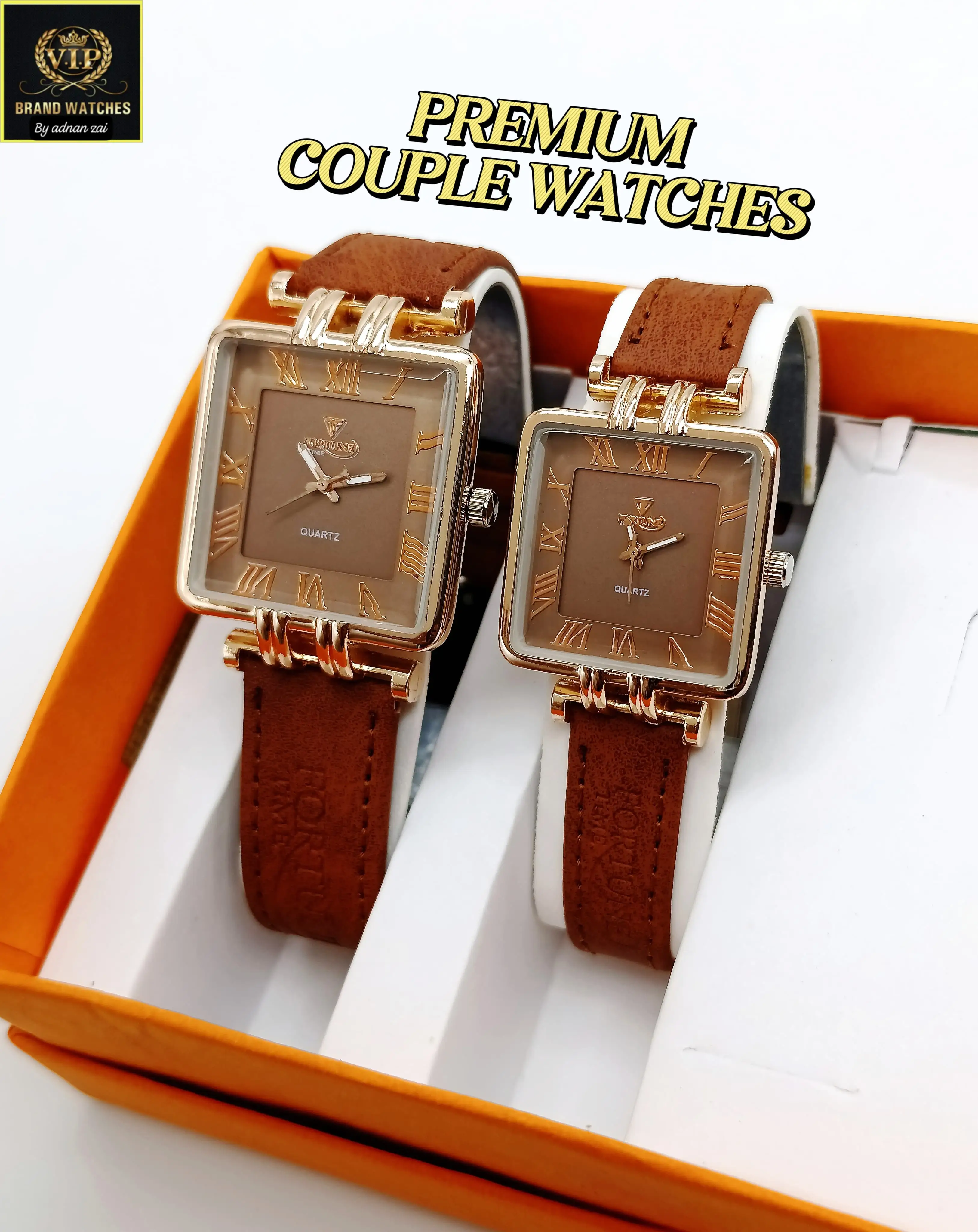 Elegant Premium Couple Strap Watches Set – Matching Timepieces with High-Quality Straps, Stylish Dial, and Gift Box – Perfect for Anniversary, Wedding, or Special Occasions
