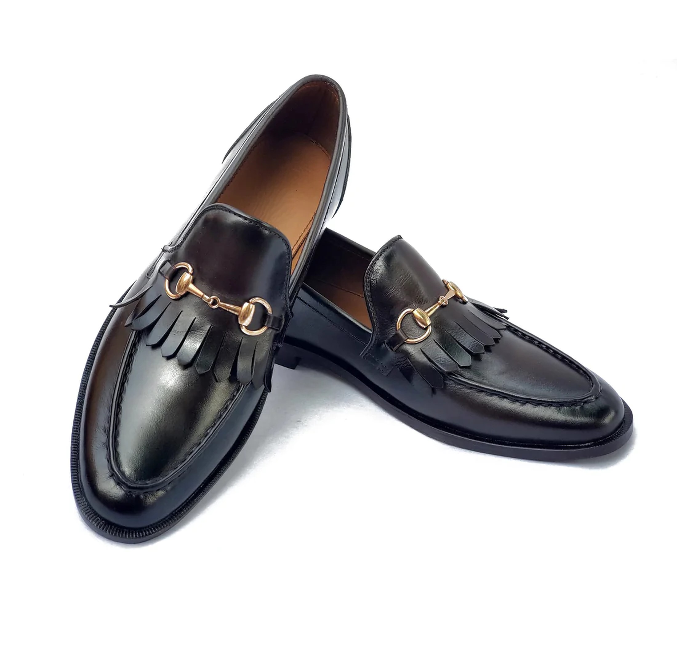 Black Cow Leather Formal Loafer Style