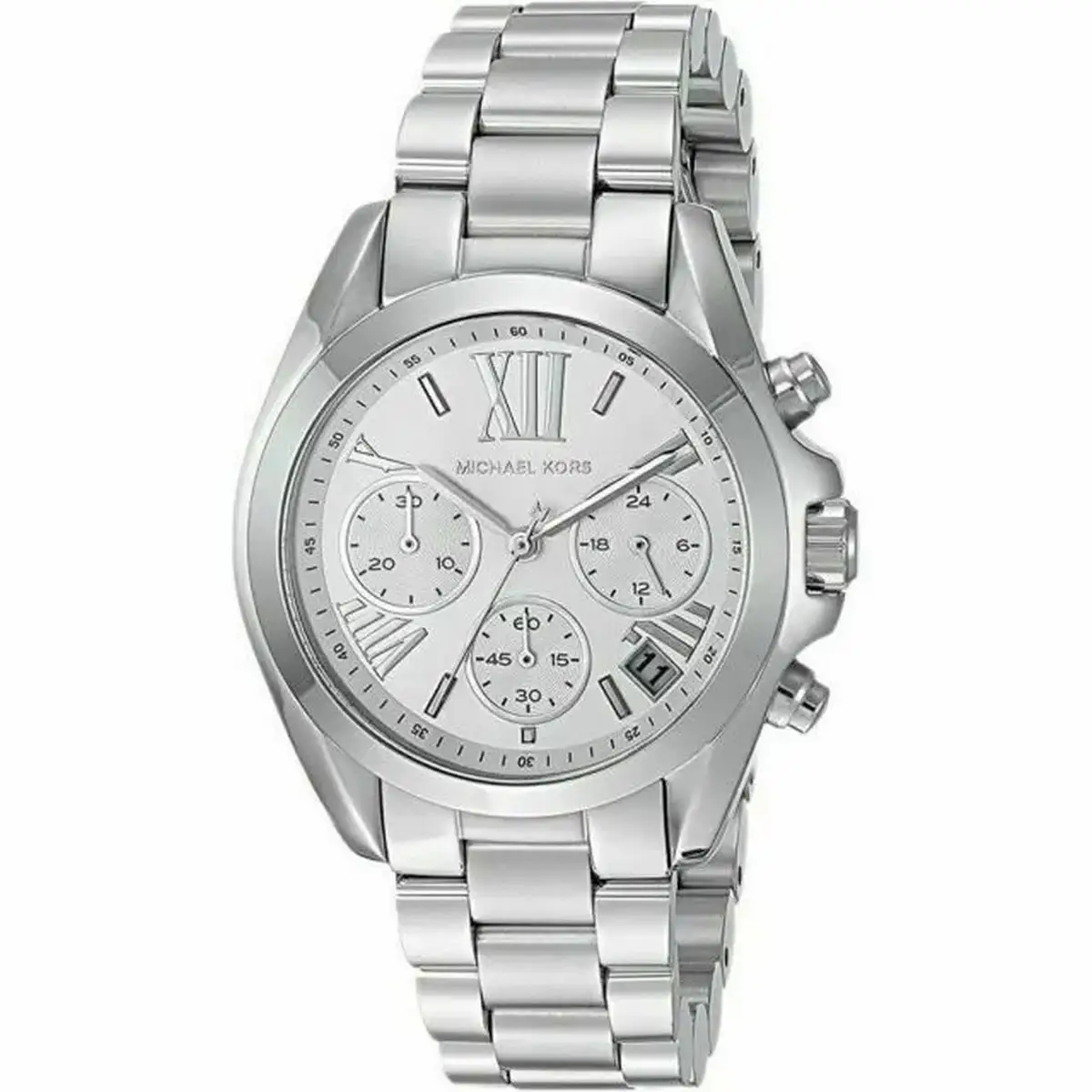 Michael Kors Women’s Chronograph Quartz Stainless Steel Silver Dial 34mm Watch Mk6174
