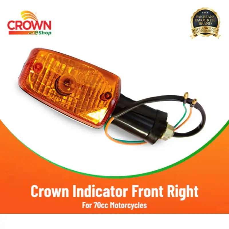 Crown Indicator Front Right for 70cc Motorcycles