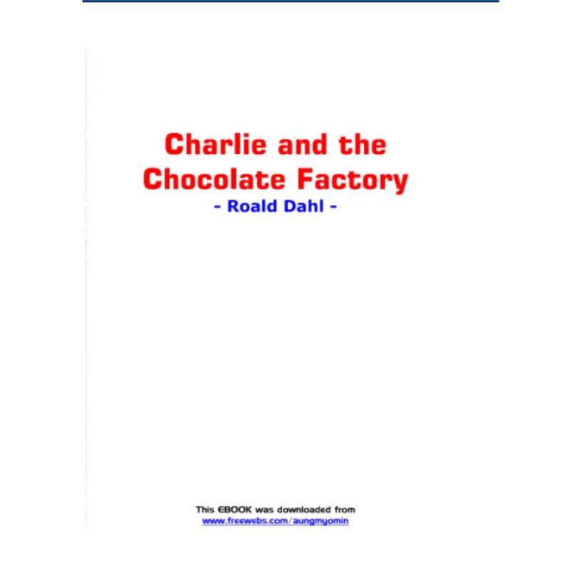 Charlie and The Chocolate Factory (E-Book)