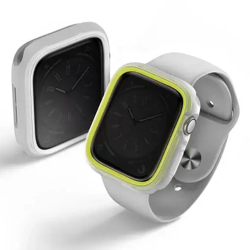 Uniq Moduo Apple Watch Case with Interchangeable PC Bezel for Series 1-8 & SE 41/40MM – Frost (Lime/White)