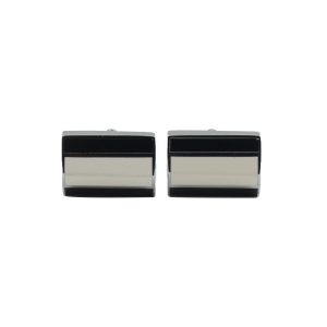 Designer Men’s Black/White Exclusive Cufflinks with Gift Box – CU-4012