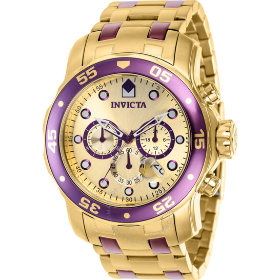 Invicta Pro Diver Chronograph Quartz Gold Dial Men's Watch